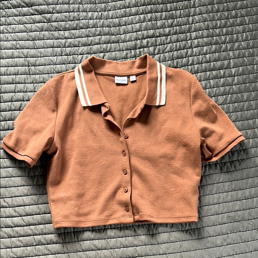 Aritzia Brown Polo Crop